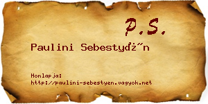 Paulini Sebestyén névjegykártya